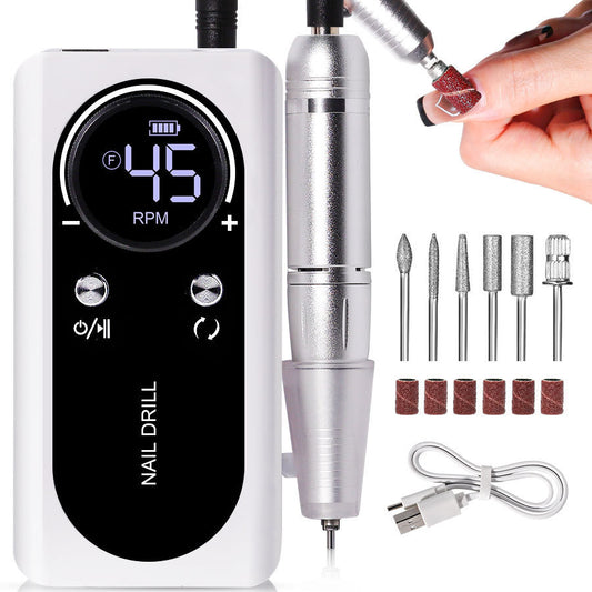 Rechargeable Electric Nail Drill Machine V2 – Portable Nail Grinder for Acrylic & Gel Nails